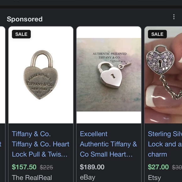 Tiffany’s Heart and Lock charm. It’s a small charm maybe 1/2” - Picture 4 of 5